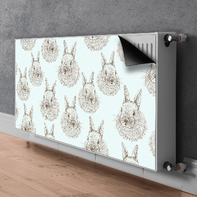 Un tapis avec un imprimé radiateur Lapins esquissés