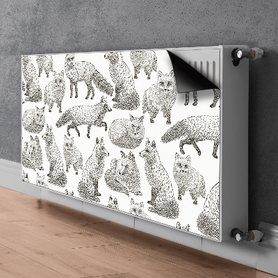 Tapis de radiateur décoratif Renards esquissés