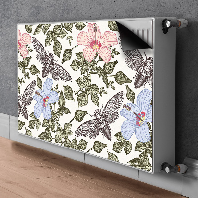Tapis de radiateur décoratif Papillons parmi les fleurs