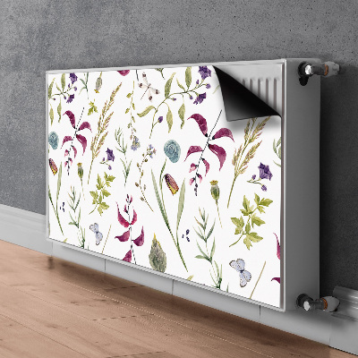 Un tapis avec un imprimé radiateur Fleur botanique