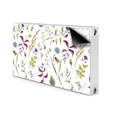 Un tapis avec un imprimé radiateur Fleur botanique