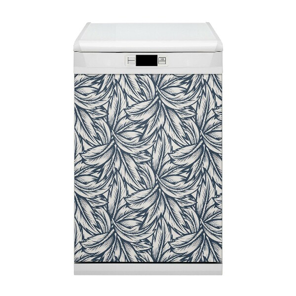 Deco magnetique pour lave vaisselle Feuilles dessinées