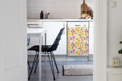 Aimant décoratif pour lave-vaisselle Oiseaux et roses