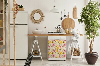 Aimant décoratif pour lave-vaisselle Oiseaux et roses