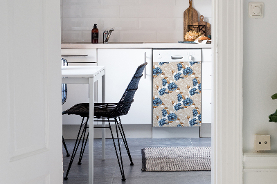 Aimant décoratif pour lave-vaisselle Fleurs bleues