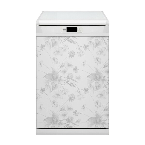 Magnet pour lave vaisselle Fleurs grises