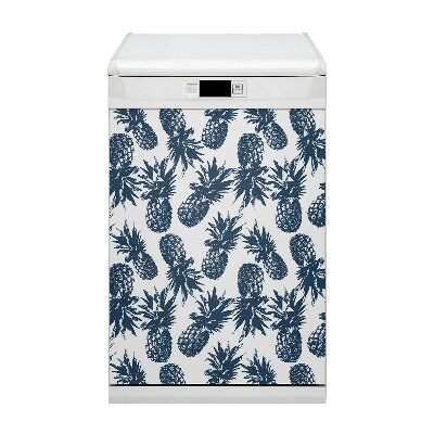 Deco magnetique pour lave vaisselle Ananas gris