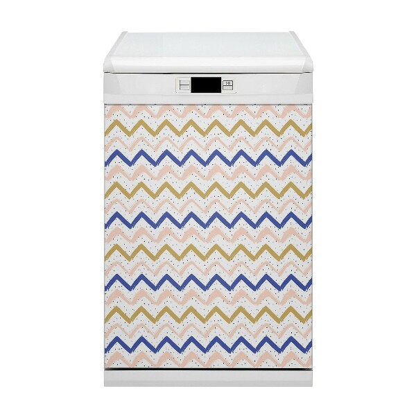 Deco magnetique pour lave vaisselle Zigzags peints