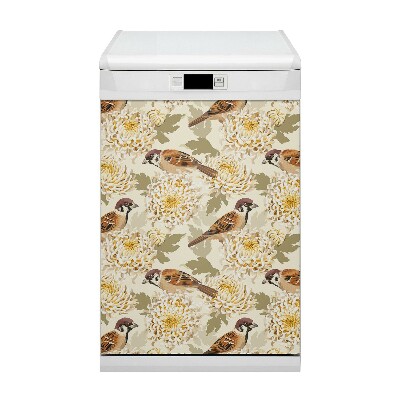 Aimant décoratif pour lave-vaisselle Oiseaux dorés