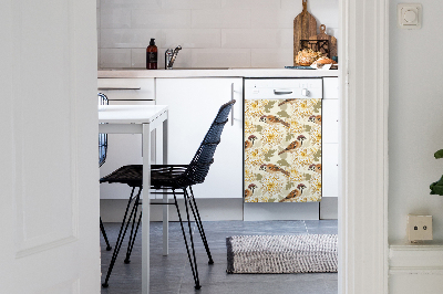 Aimant décoratif pour lave-vaisselle Oiseaux dorés