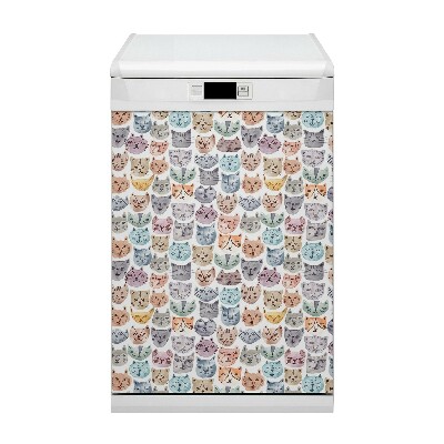 Aimant de couvercle de lave-vaisselle Chats aquarelle