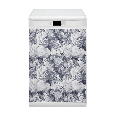 Magnet pour lave vaisselle Fleurs grises