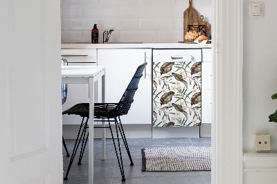 Aimant décoratif pour lave-vaisselle Feuilles et fleurs
