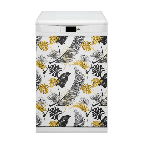 Deco magnetique pour lave vaisselle Tropical doré
