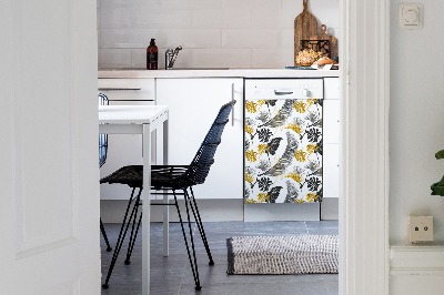 Deco magnetique pour lave vaisselle Tropical doré