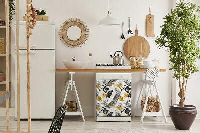 Deco magnetique pour lave vaisselle Tropical doré