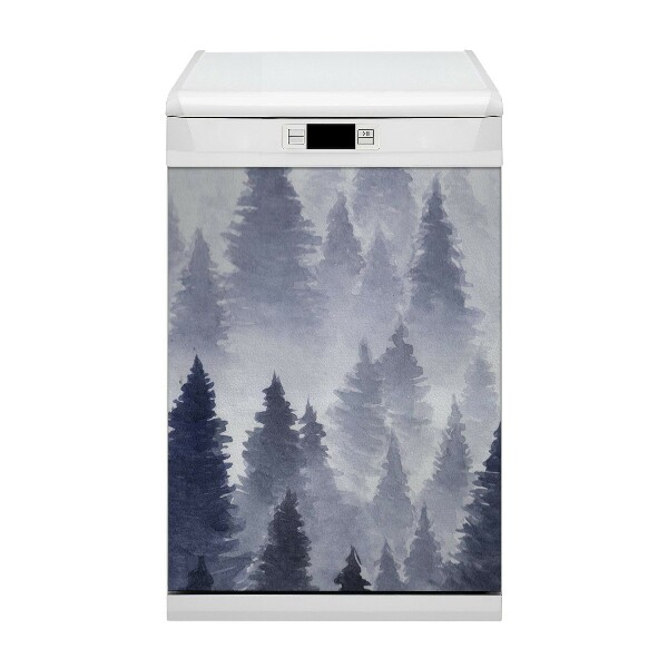 Aimant décoratif pour lave-vaisselle Forêt de paysage