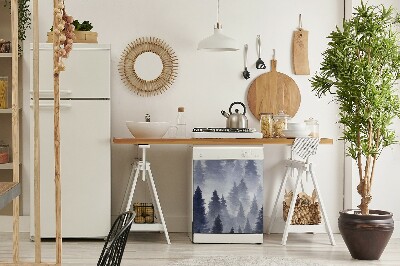 Aimant décoratif pour lave-vaisselle Forêt de paysage