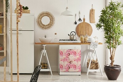 Aimant décoratif pour lave-vaisselle Roses et hortensias