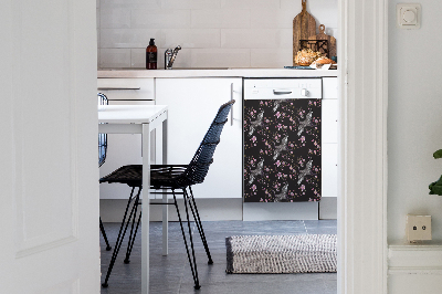 Aimant décoratif pour lave-vaisselle Hérons et fleurs