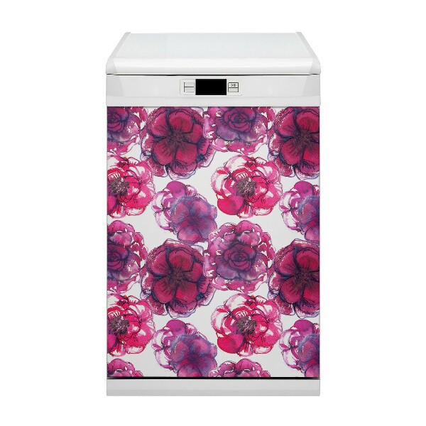 Deco magnetique pour lave vaisselle roses rouges