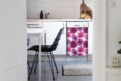 Deco magnetique pour lave vaisselle roses rouges
