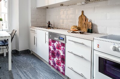 Deco magnetique pour lave vaisselle roses rouges