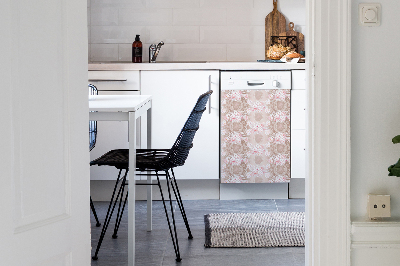 Aimant décoratif pour lave-vaisselle roses blanches