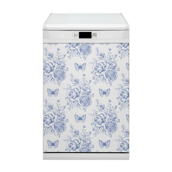 Deco magnetique pour lave vaisselle Papillons et fleurs
