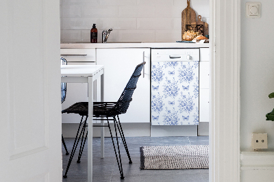 Deco magnetique pour lave vaisselle Papillons et fleurs