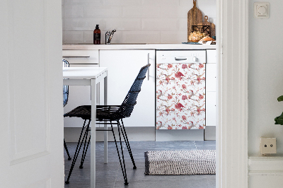Deco magnetique pour lave vaisselle Oiseaux rouges