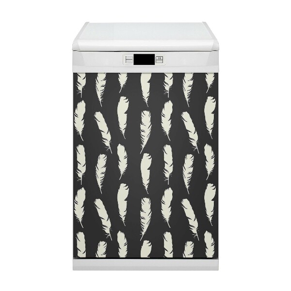 Aimant de couvercle de lave-vaisselle Plumes blanches