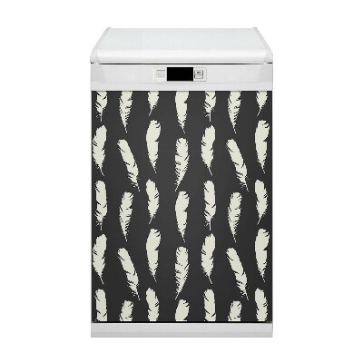 Aimant de couvercle de lave-vaisselle Plumes blanches
