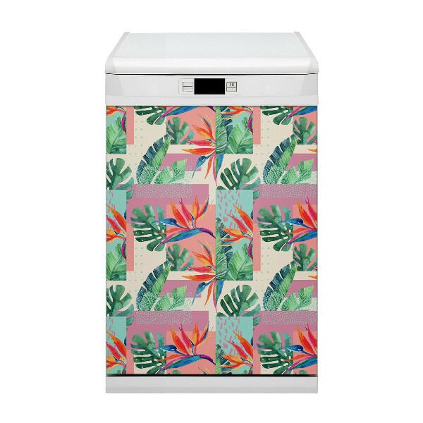 Aimant de couvercle de lave-vaisselle Mosaïque tropicale