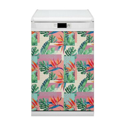 Aimant de couvercle de lave-vaisselle Mosaïque tropicale