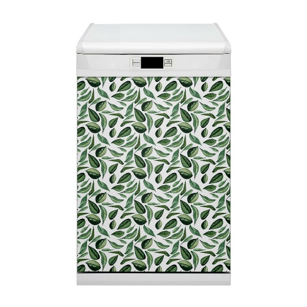 Aimant décoratif pour lave-vaisselle Feuilles vertes