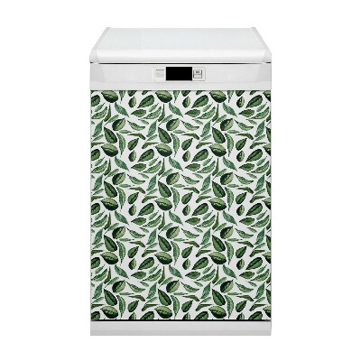 Aimant décoratif pour lave-vaisselle Feuilles vertes