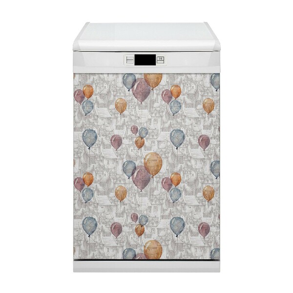 Deco magnetique pour lave vaisselle Ballons et maisons