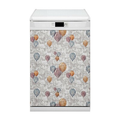 Deco magnetique pour lave vaisselle Ballons et maisons
