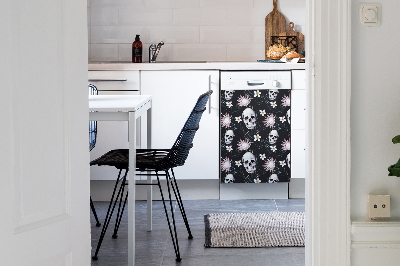 Aimant décoratif pour lave-vaisselle Crânes et feuilles