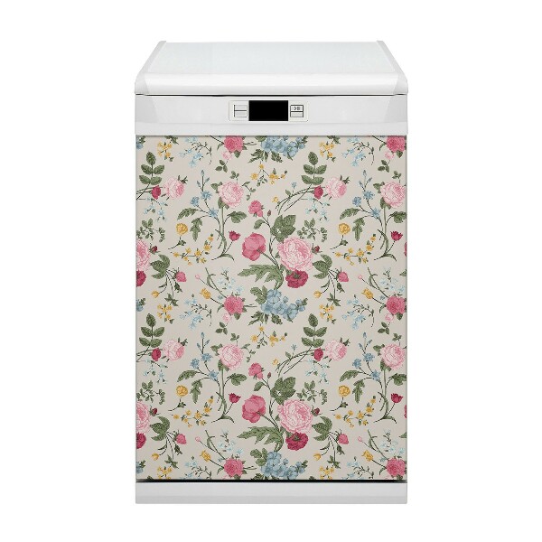 Aimant décoratif pour lave-vaisselle Fleurs colorées