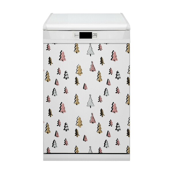 Deco magnetique pour lave vaisselle Arbres de Noël pastel