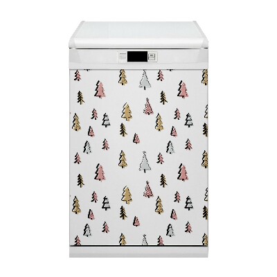 Deco magnetique pour lave vaisselle Arbres de Noël pastel