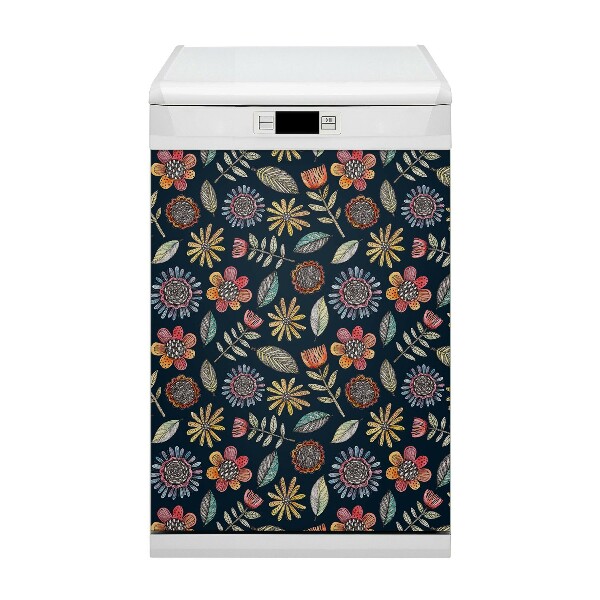Aimant décoratif pour lave-vaisselle Fleurs colorées