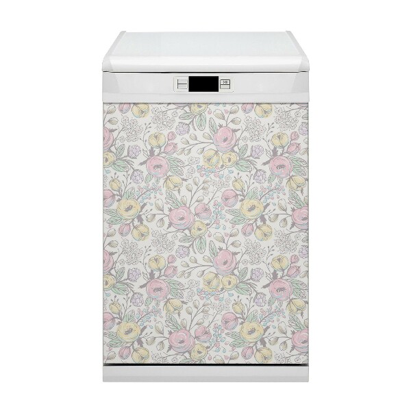 Aimant décoratif pour lave-vaisselle Fleurs colorées