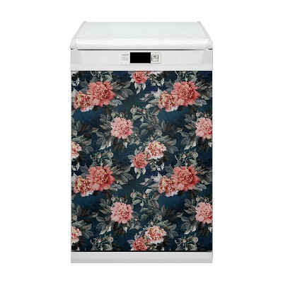 Deco magnetique pour lave vaisselle Pivoines rouges