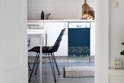 Aimant décoratif pour lave-vaisselle Maisons colorées