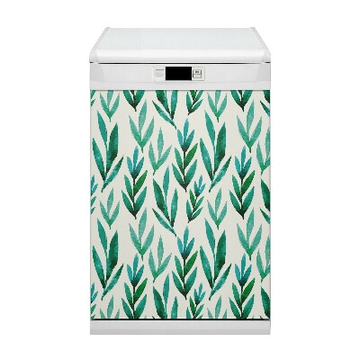 Aimant décoratif pour lave-vaisselle Feuilles vertes