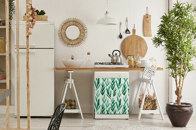 Aimant décoratif pour lave-vaisselle Feuilles vertes