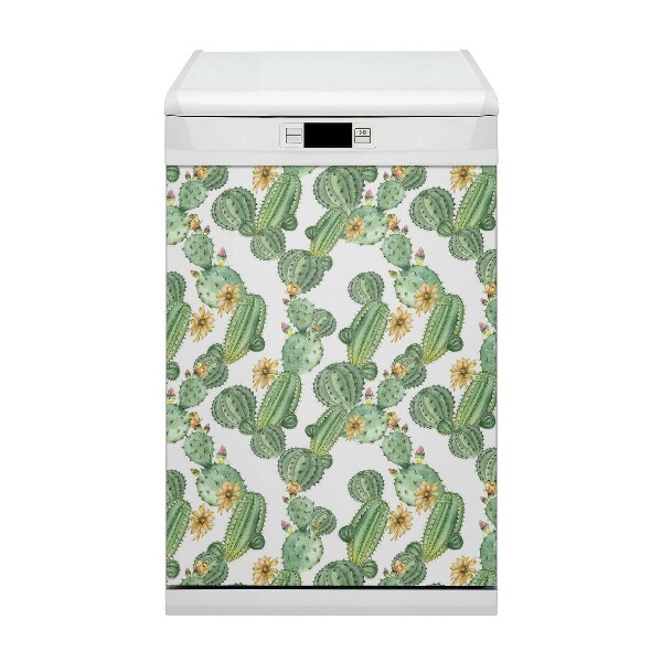 Aimant décoratif pour lave-vaisselle Cactus avec des fleurs